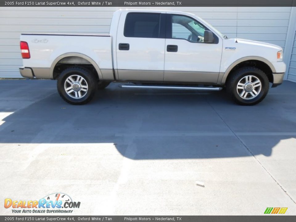 2005 Ford F150 Lariat SuperCrew 4x4 Oxford White / Tan Photo #3