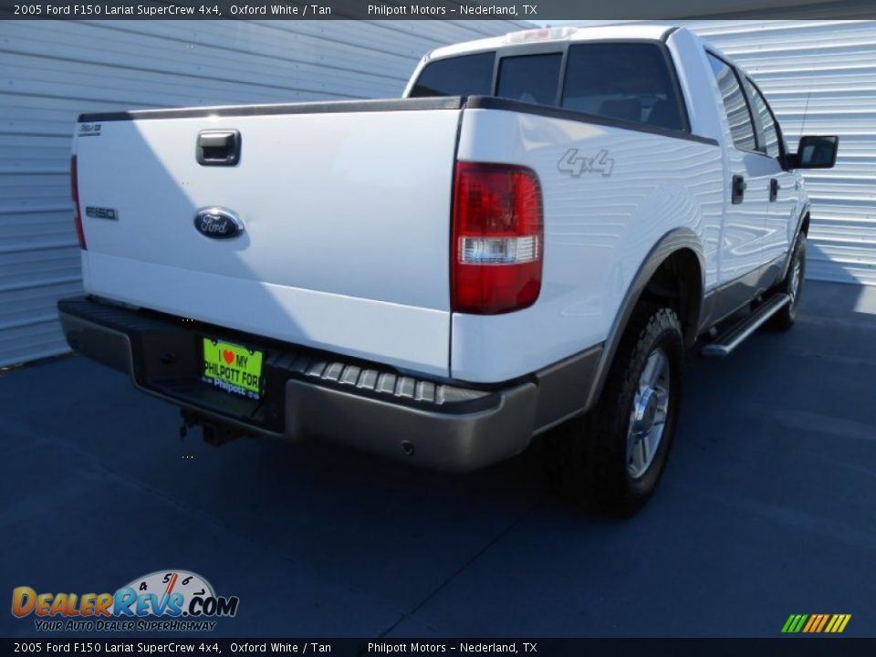 2005 Ford F150 Lariat SuperCrew 4x4 Oxford White / Tan Photo #4