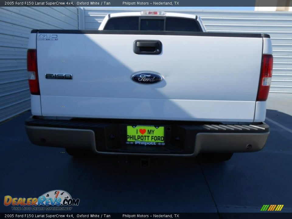 2005 Ford F150 Lariat SuperCrew 4x4 Oxford White / Tan Photo #5