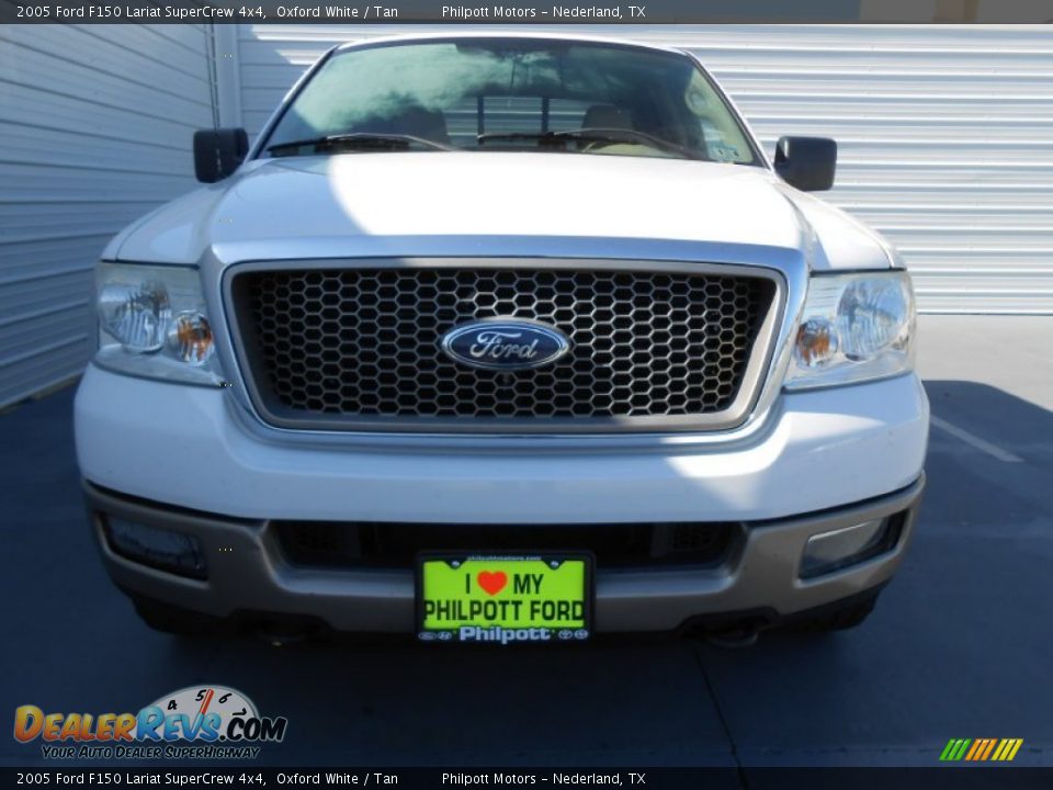 2005 Ford F150 Lariat SuperCrew 4x4 Oxford White / Tan Photo #8