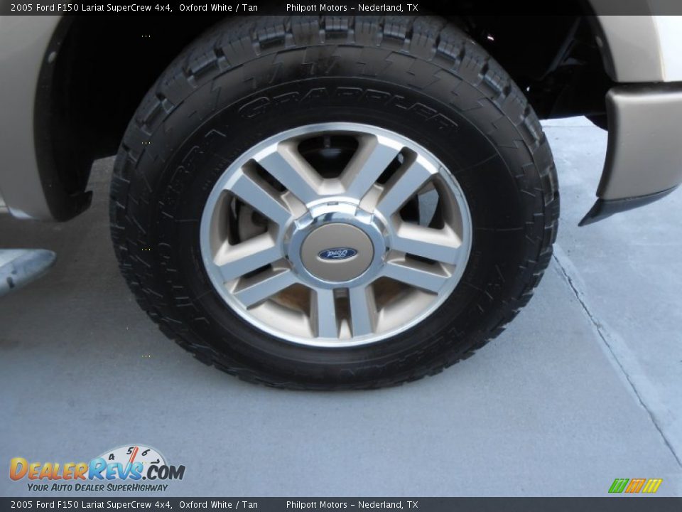 2005 Ford F150 Lariat SuperCrew 4x4 Oxford White / Tan Photo #14