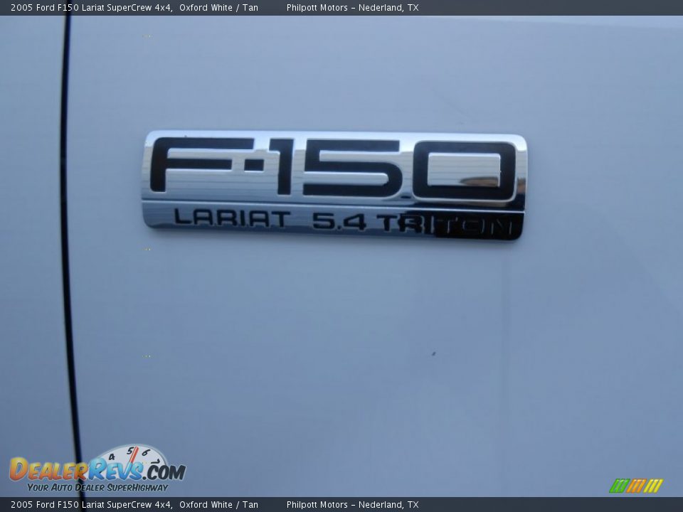 2005 Ford F150 Lariat SuperCrew 4x4 Oxford White / Tan Photo #15