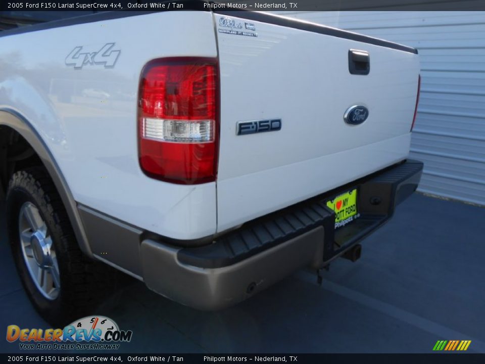 2005 Ford F150 Lariat SuperCrew 4x4 Oxford White / Tan Photo #19