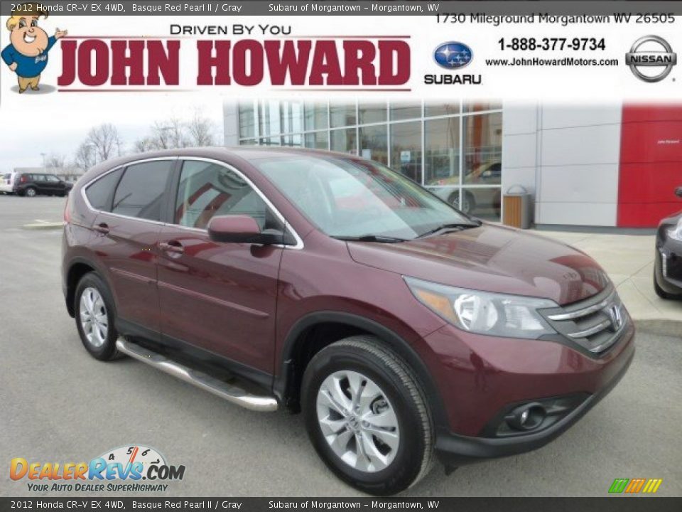 2012 Honda CR-V EX 4WD Basque Red Pearl II / Gray Photo #1