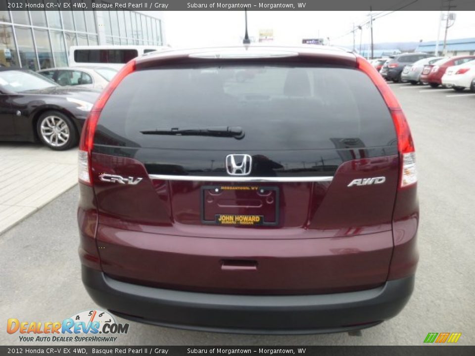 2012 Honda CR-V EX 4WD Basque Red Pearl II / Gray Photo #10