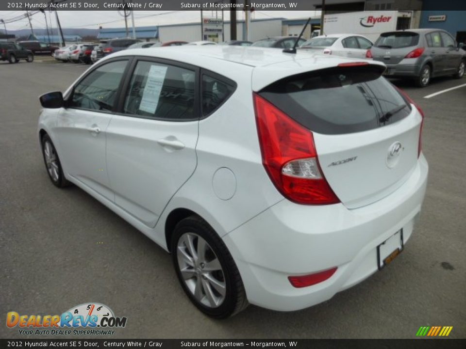 2012 Hyundai Accent SE 5 Door Century White / Gray Photo #9