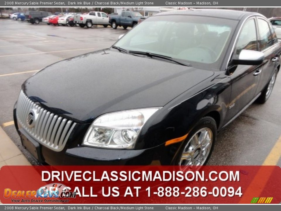 2008 Mercury Sable Premier Sedan Dark Ink Blue / Charcoal Black/Medium Light Stone Photo #1