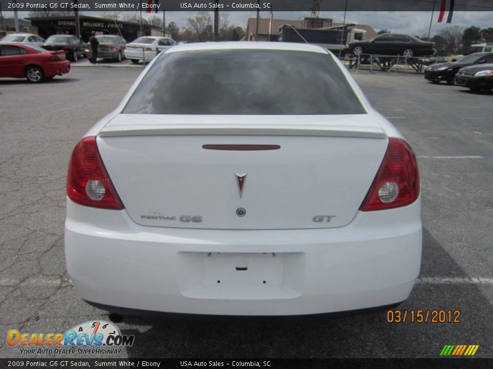 2009 Pontiac G6 GT Sedan Summit White / Ebony Photo #7