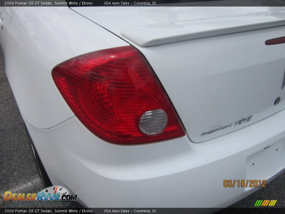 2009 Pontiac G6 GT Sedan Summit White / Ebony Photo #9