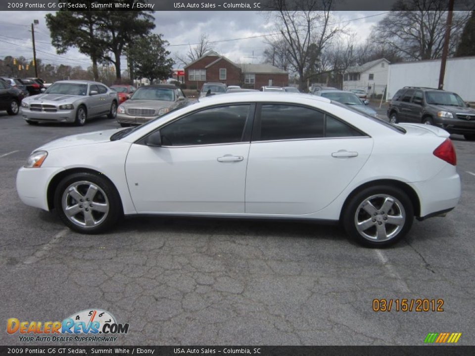 2009 Pontiac G6 GT Sedan Summit White / Ebony Photo #10