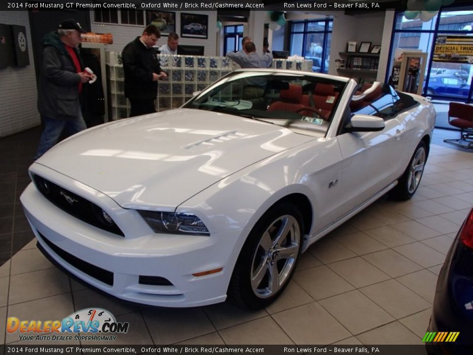 2014 Ford Mustang GT Premium Convertible Oxford White / Brick Red/Cashmere Accent Photo #4