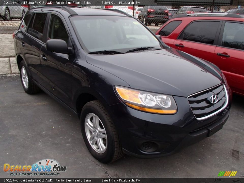 2011 Hyundai Santa Fe GLS AWD Pacific Blue Pearl / Beige Photo #1