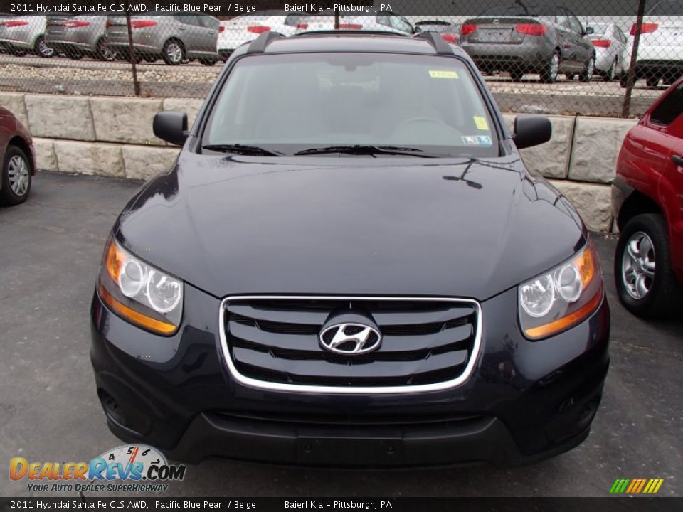 2011 Hyundai Santa Fe GLS AWD Pacific Blue Pearl / Beige Photo #2