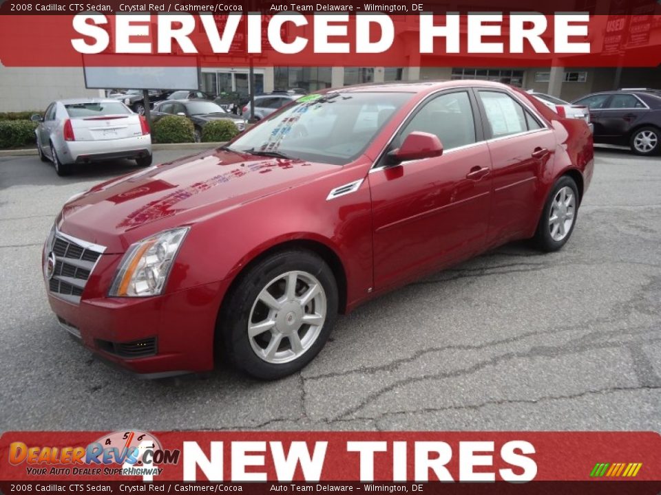 2008 Cadillac CTS Sedan Crystal Red / Cashmere/Cocoa Photo #1