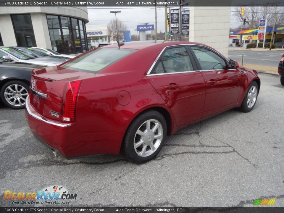 2008 Cadillac CTS Sedan Crystal Red / Cashmere/Cocoa Photo #6