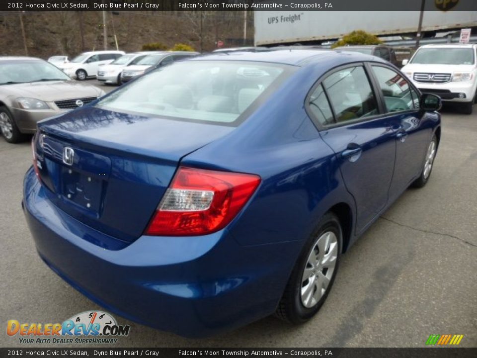2012 Honda Civic LX Sedan Dyno Blue Pearl / Gray Photo #5