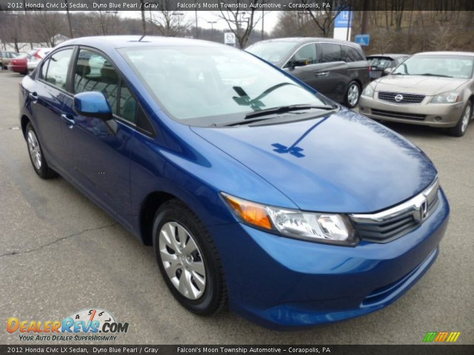 2012 Honda Civic LX Sedan Dyno Blue Pearl / Gray Photo #7