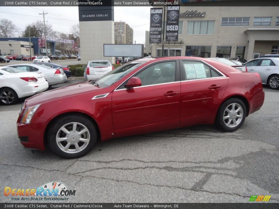 2008 Cadillac CTS Sedan Crystal Red / Cashmere/Cocoa Photo #9