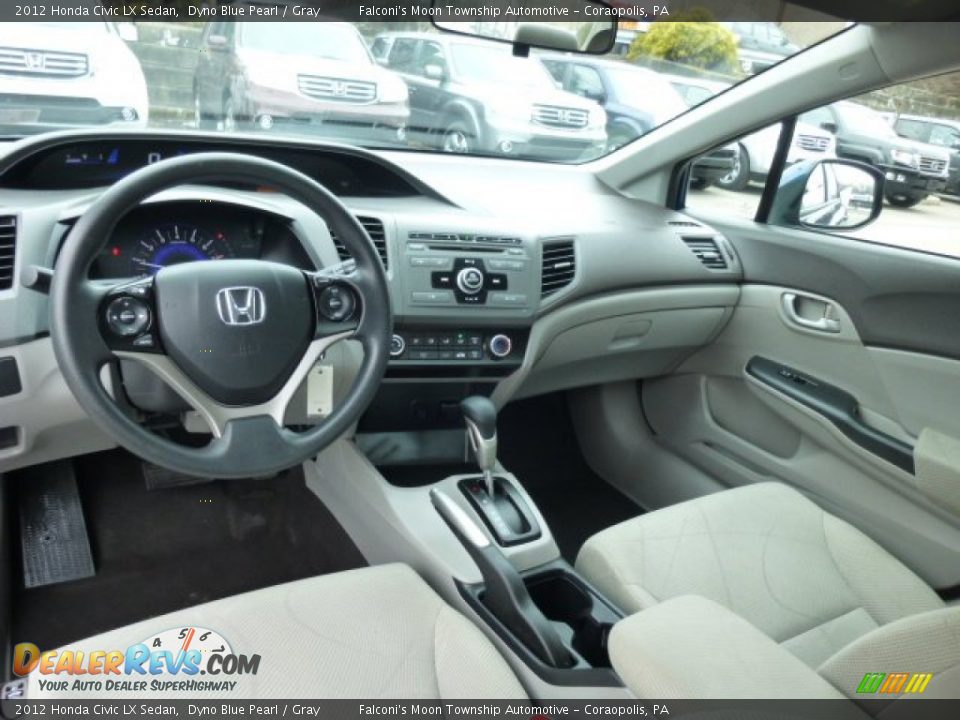 2012 Honda Civic LX Sedan Dyno Blue Pearl / Gray Photo #17