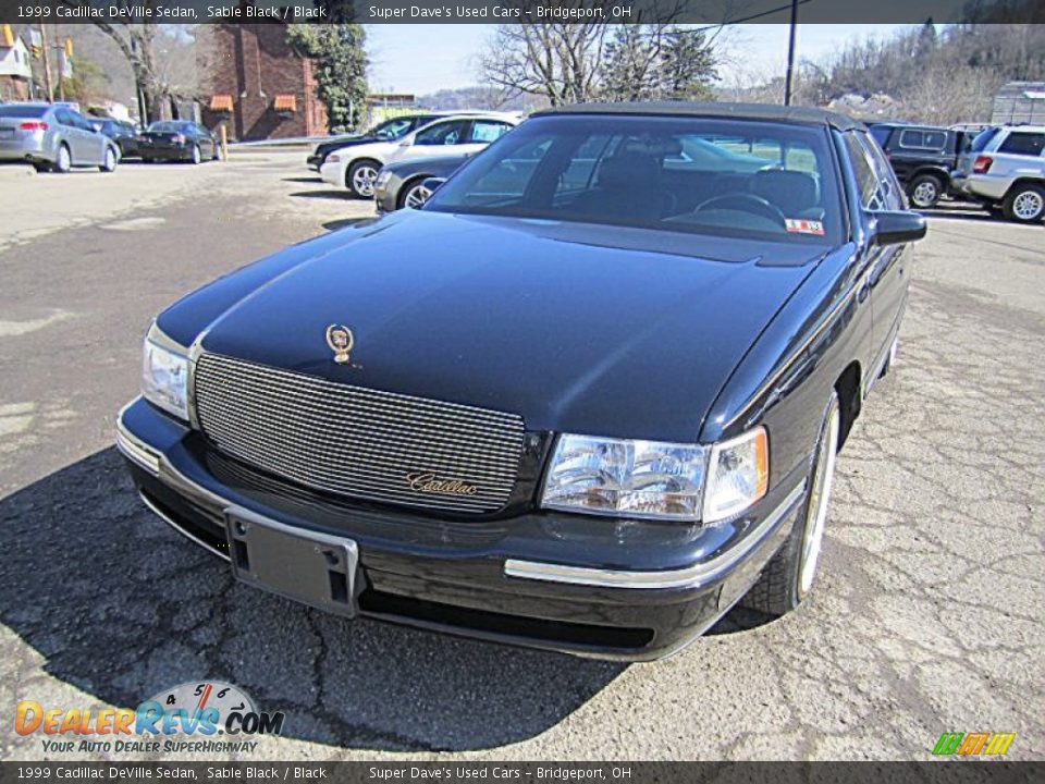 1999 Cadillac DeVille Sedan Sable Black / Black Photo #10