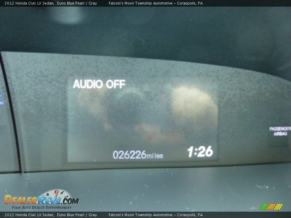 2012 Honda Civic LX Sedan Dyno Blue Pearl / Gray Photo #24