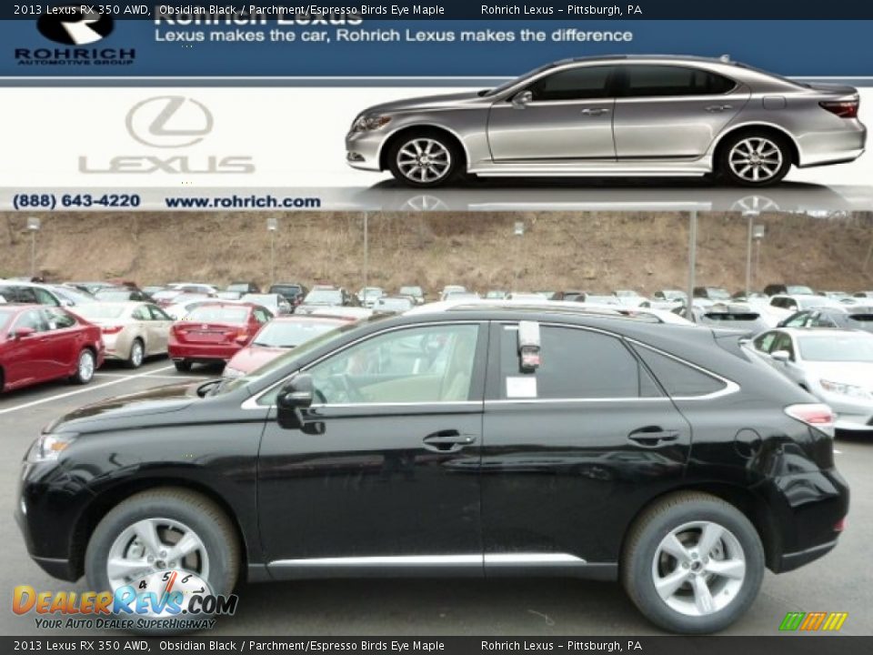 2013 Lexus RX 350 AWD Obsidian Black / Parchment/Espresso Birds Eye Maple Photo #1