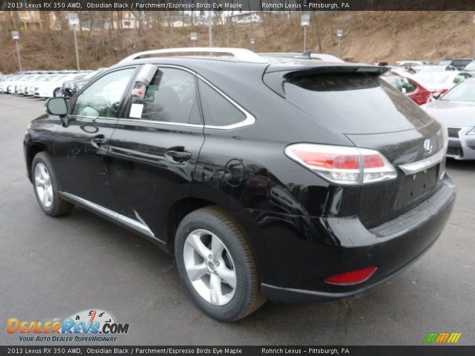 2013 Lexus RX 350 AWD Obsidian Black / Parchment/Espresso Birds Eye Maple Photo #2
