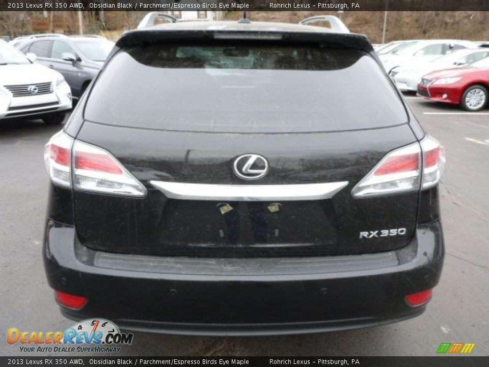 2013 Lexus RX 350 AWD Obsidian Black / Parchment/Espresso Birds Eye Maple Photo #3