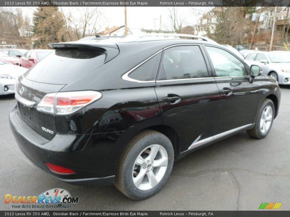 2013 Lexus RX 350 AWD Obsidian Black / Parchment/Espresso Birds Eye Maple Photo #4