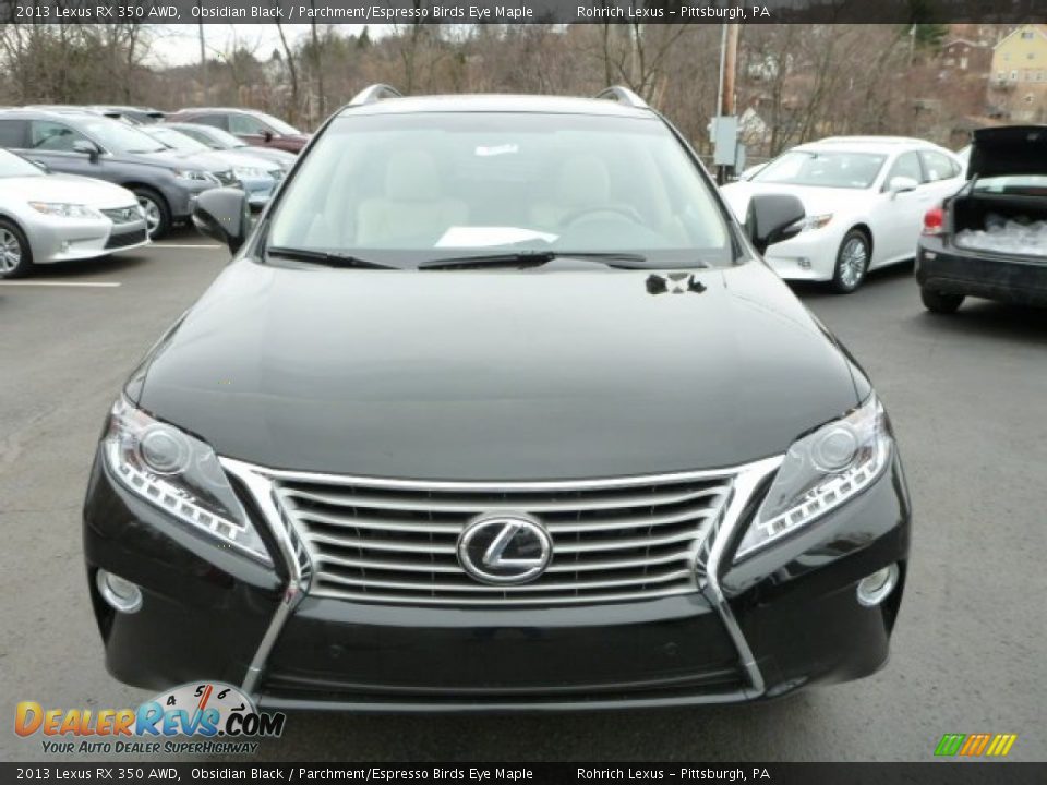 2013 Lexus RX 350 AWD Obsidian Black / Parchment/Espresso Birds Eye Maple Photo #7