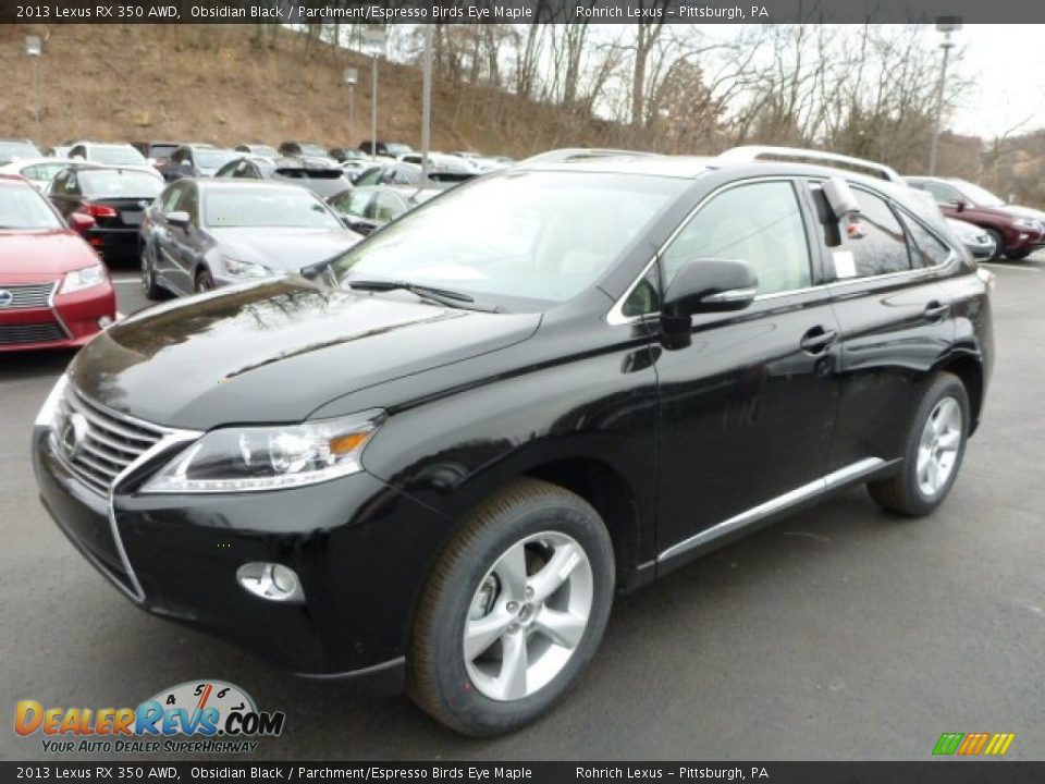 2013 Lexus RX 350 AWD Obsidian Black / Parchment/Espresso Birds Eye Maple Photo #8