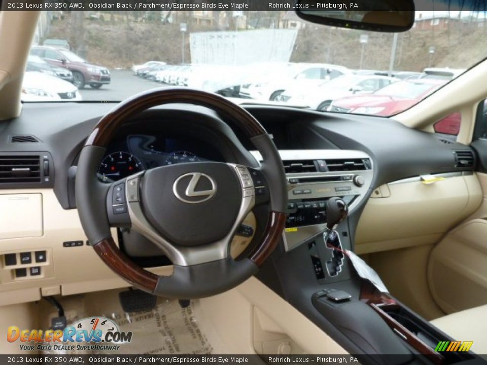 2013 Lexus RX 350 AWD Obsidian Black / Parchment/Espresso Birds Eye Maple Photo #12