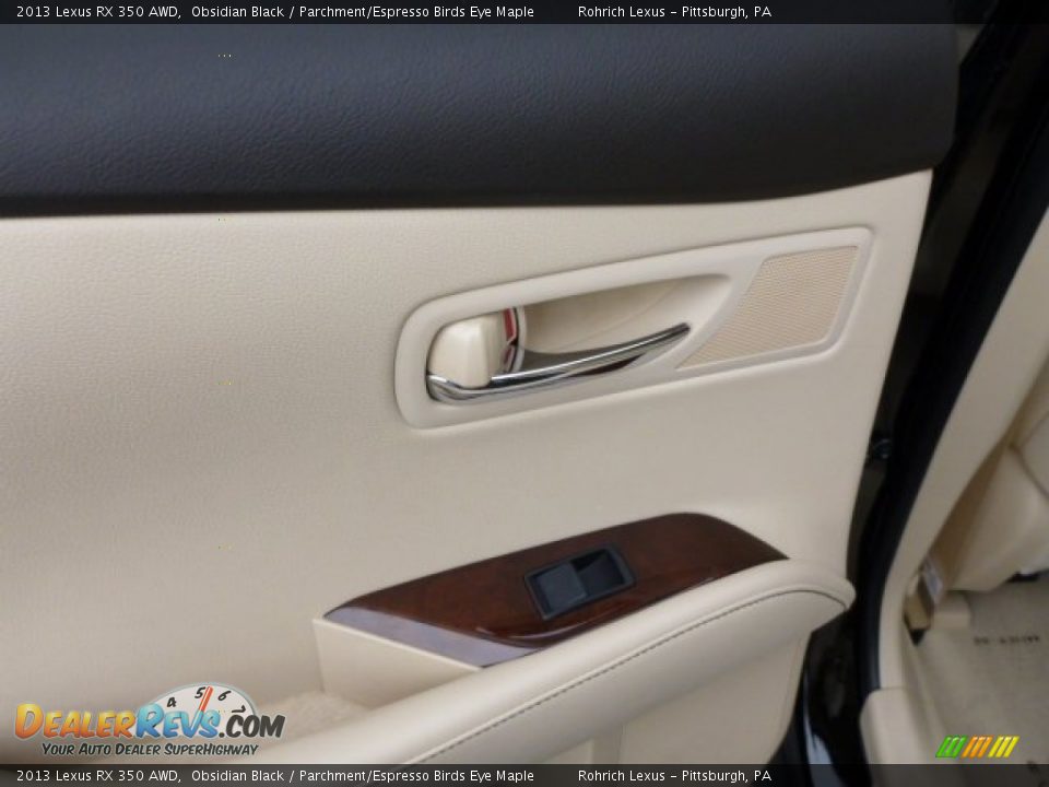 2013 Lexus RX 350 AWD Obsidian Black / Parchment/Espresso Birds Eye Maple Photo #13