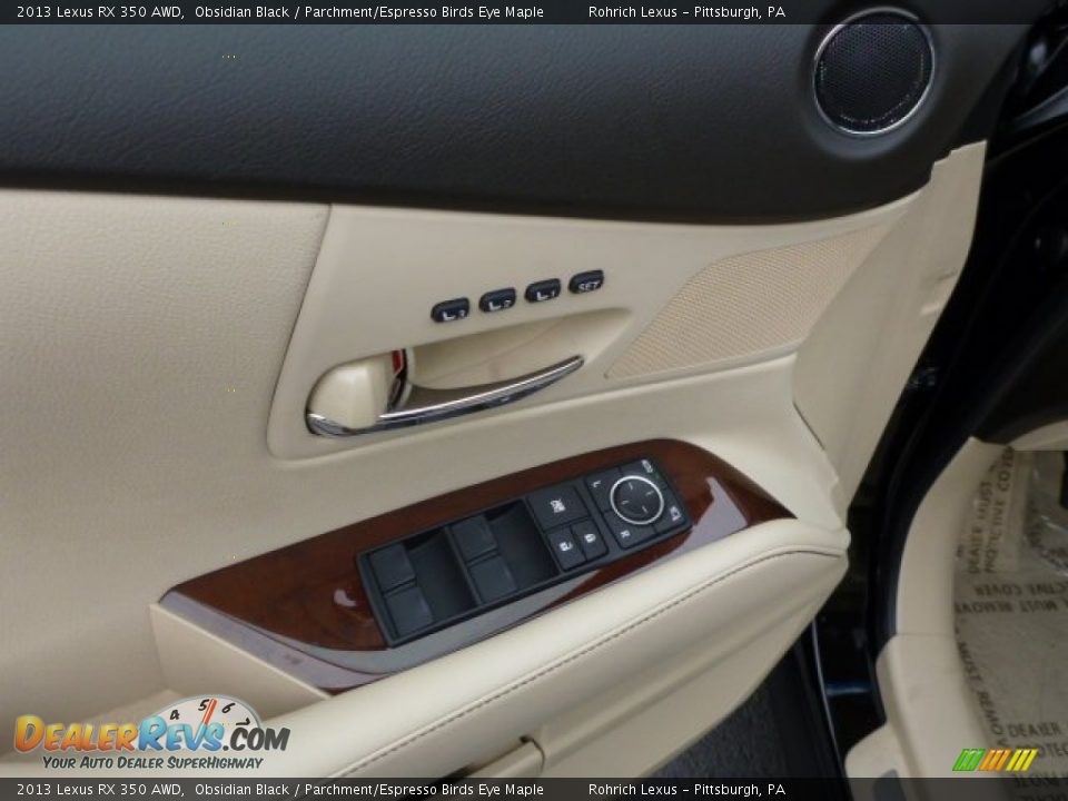 2013 Lexus RX 350 AWD Obsidian Black / Parchment/Espresso Birds Eye Maple Photo #14