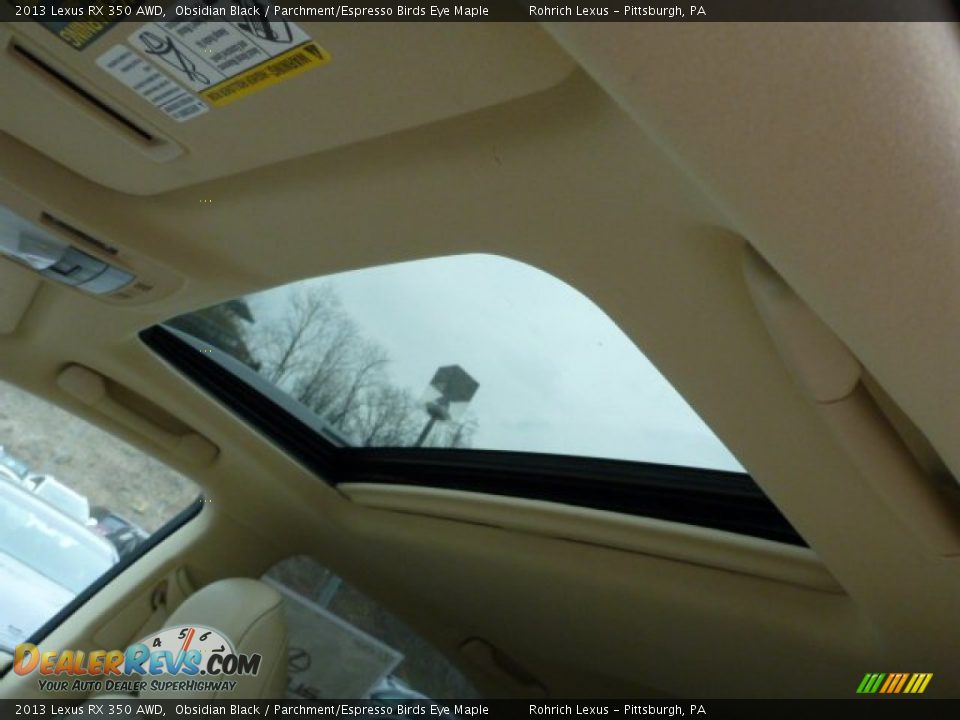 2013 Lexus RX 350 AWD Obsidian Black / Parchment/Espresso Birds Eye Maple Photo #15