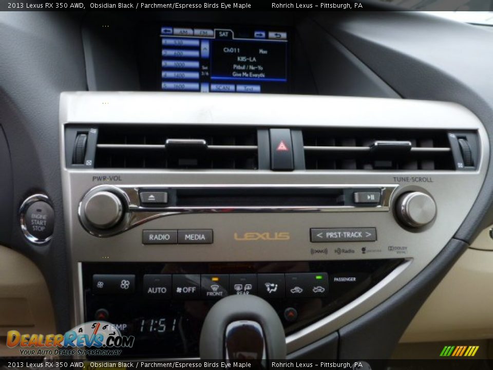 2013 Lexus RX 350 AWD Obsidian Black / Parchment/Espresso Birds Eye Maple Photo #18