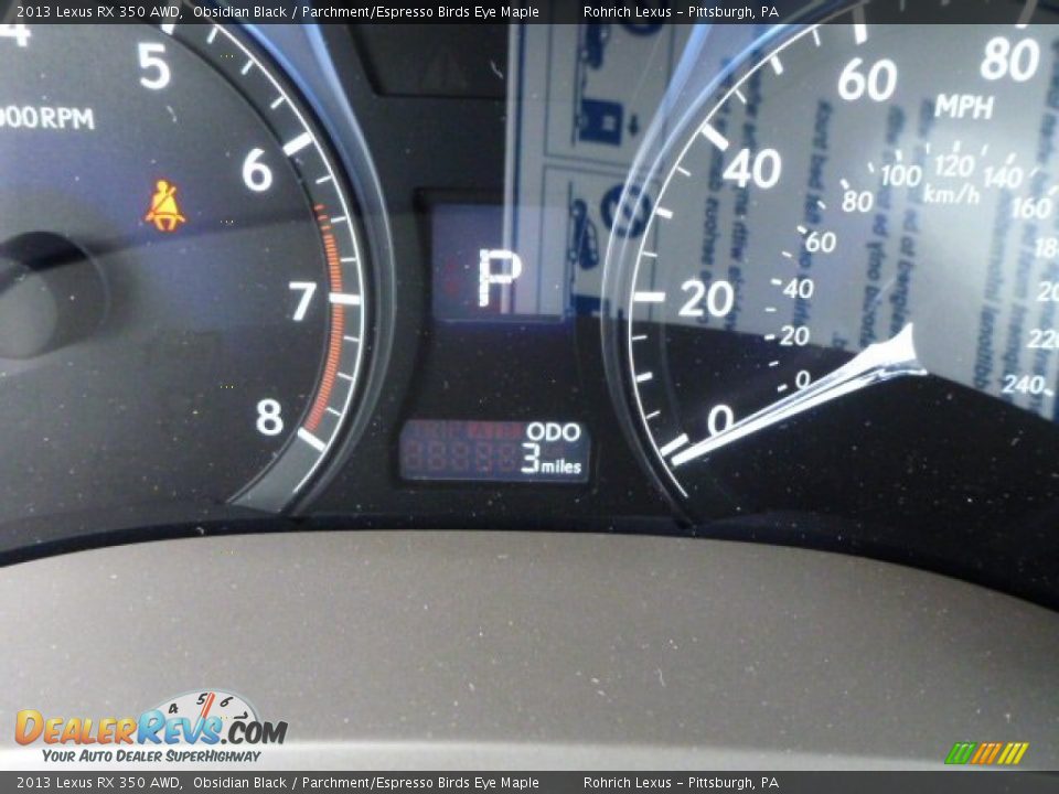 2013 Lexus RX 350 AWD Obsidian Black / Parchment/Espresso Birds Eye Maple Photo #19