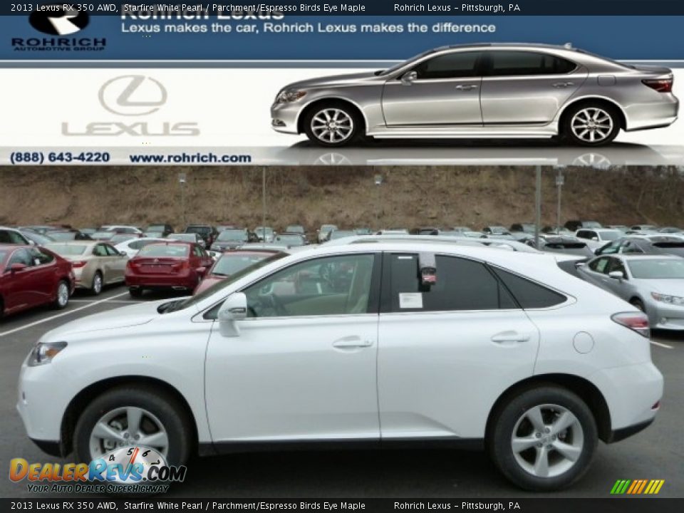 2013 Lexus RX 350 AWD Starfire White Pearl / Parchment/Espresso Birds Eye Maple Photo #1
