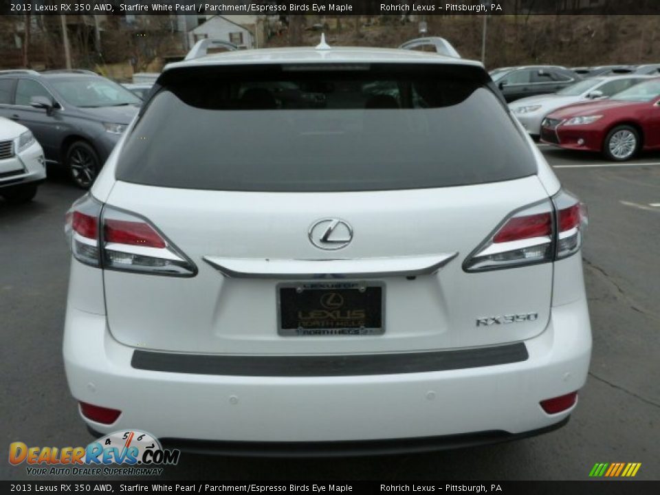 2013 Lexus RX 350 AWD Starfire White Pearl / Parchment/Espresso Birds Eye Maple Photo #3