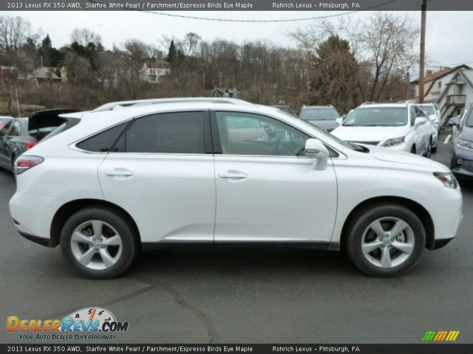 2013 Lexus RX 350 AWD Starfire White Pearl / Parchment/Espresso Birds Eye Maple Photo #5