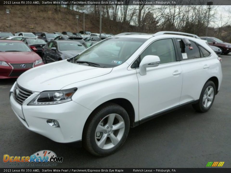 2013 Lexus RX 350 AWD Starfire White Pearl / Parchment/Espresso Birds Eye Maple Photo #8