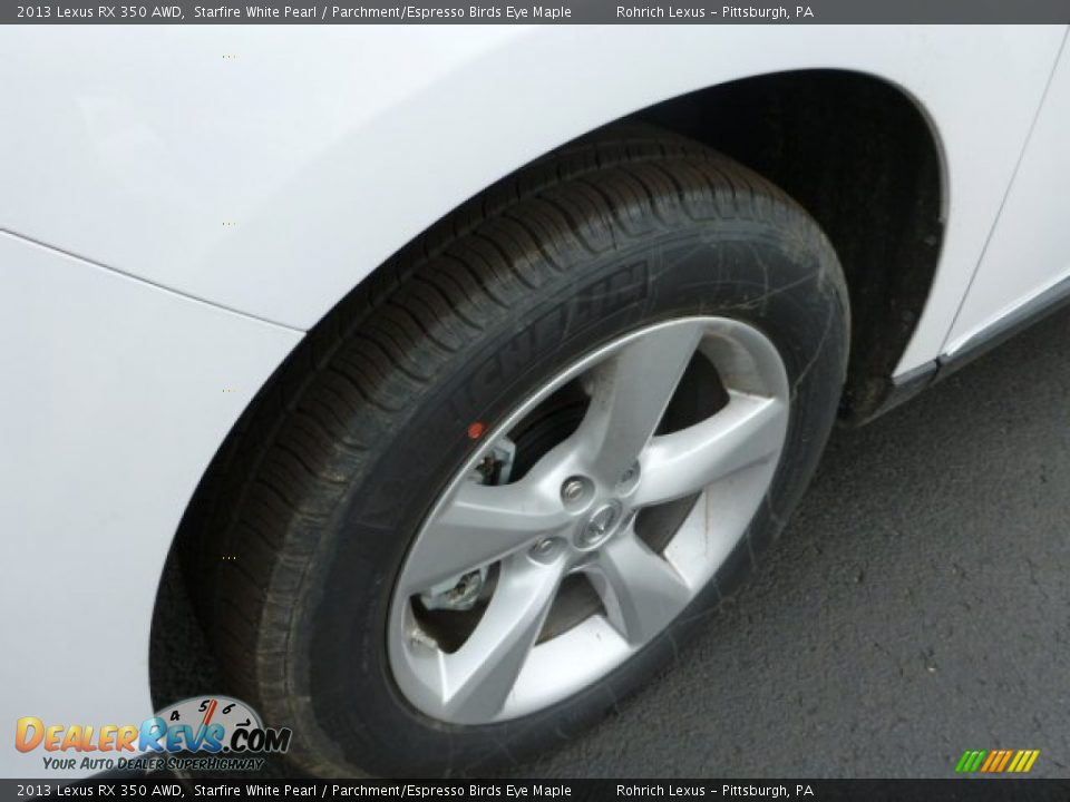 2013 Lexus RX 350 AWD Starfire White Pearl / Parchment/Espresso Birds Eye Maple Photo #9