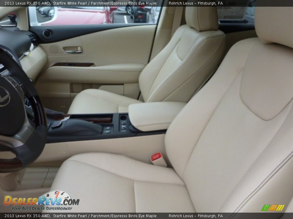2013 Lexus RX 350 AWD Starfire White Pearl / Parchment/Espresso Birds Eye Maple Photo #10