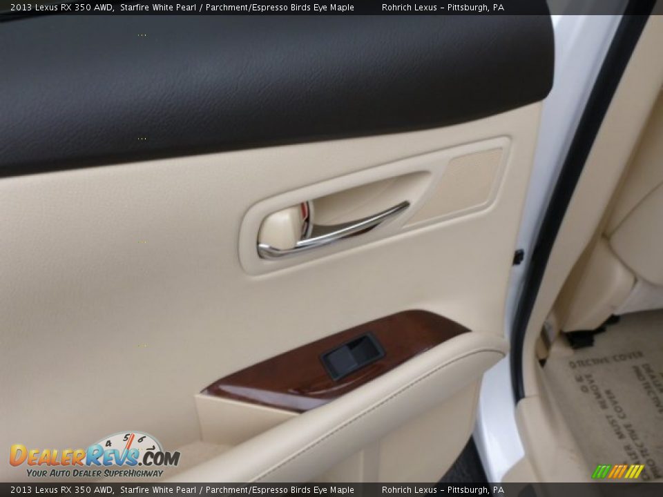 2013 Lexus RX 350 AWD Starfire White Pearl / Parchment/Espresso Birds Eye Maple Photo #13