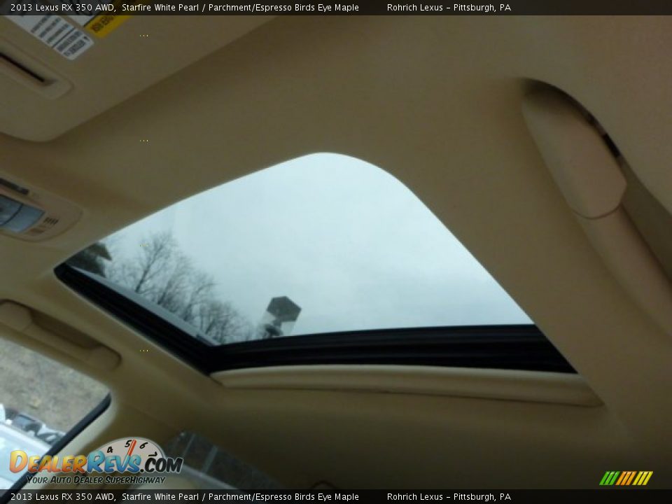 2013 Lexus RX 350 AWD Starfire White Pearl / Parchment/Espresso Birds Eye Maple Photo #15