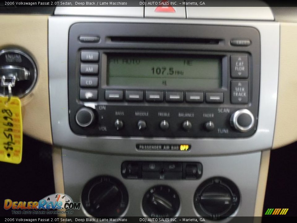 2006 Volkswagen Passat 2.0T Sedan Deep Black / Latte Macchiato Photo #20