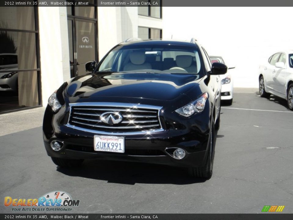 2012 Infiniti FX 35 AWD Malbec Black / Wheat Photo #2