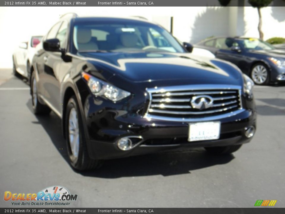 2012 Infiniti FX 35 AWD Malbec Black / Wheat Photo #3