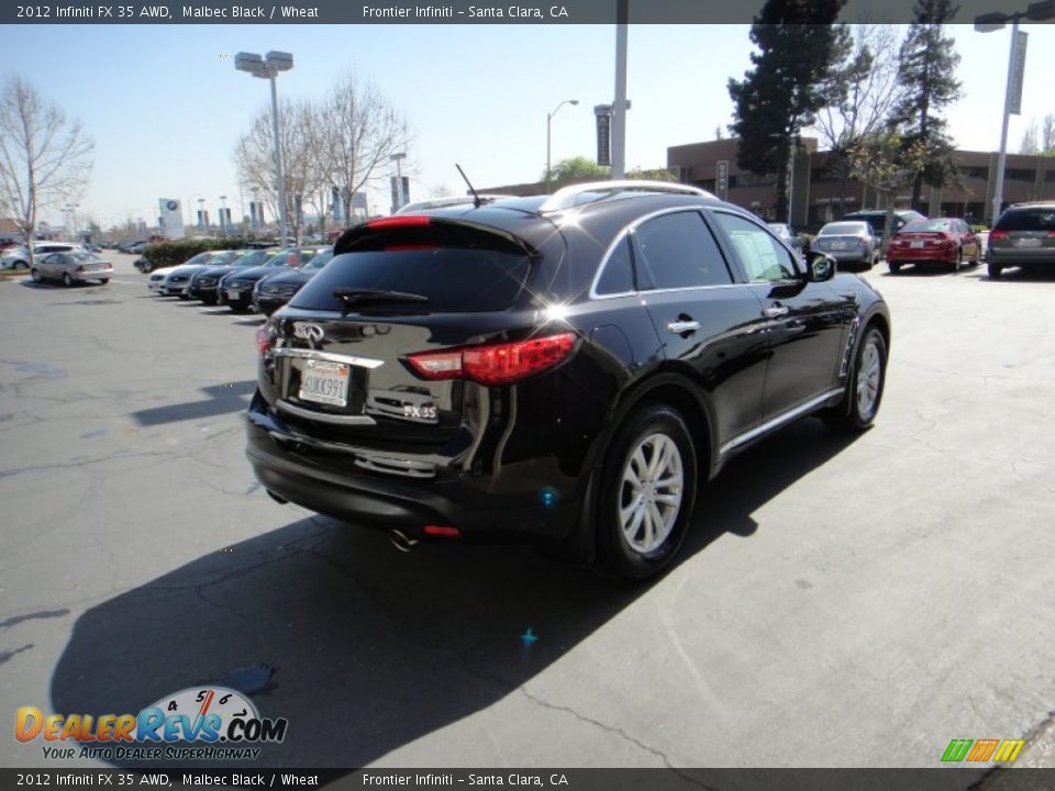 2012 Infiniti FX 35 AWD Malbec Black / Wheat Photo #5