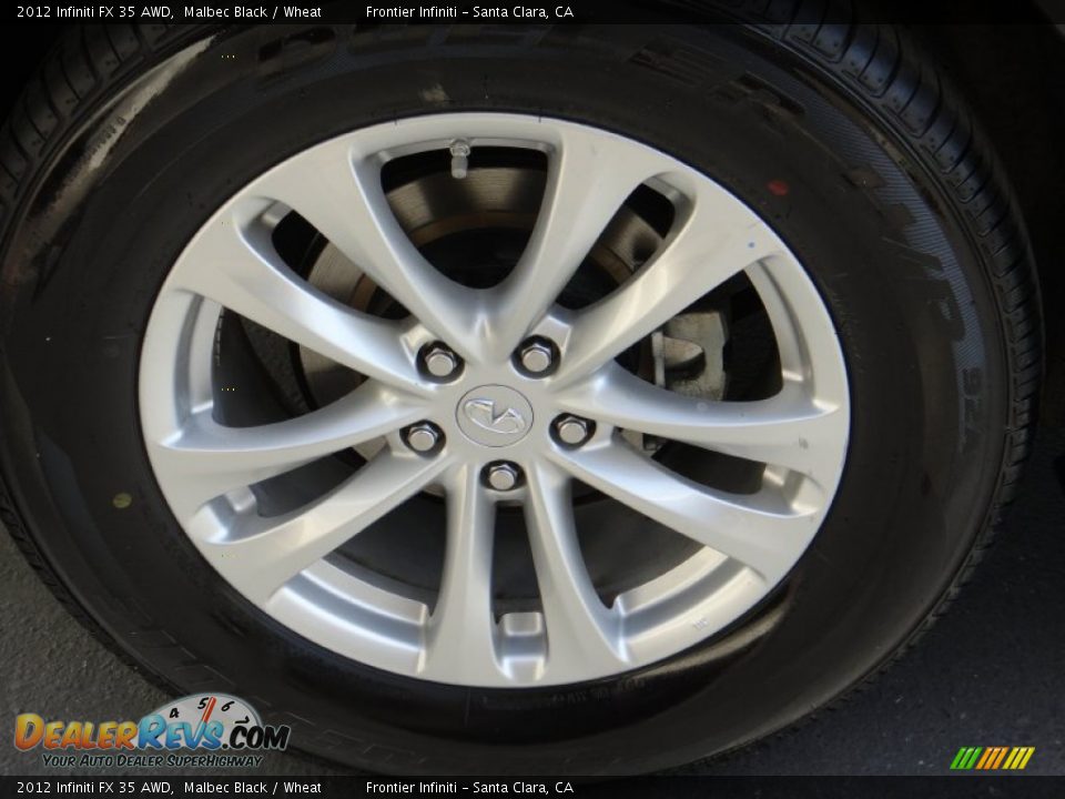 2012 Infiniti FX 35 AWD Malbec Black / Wheat Photo #15